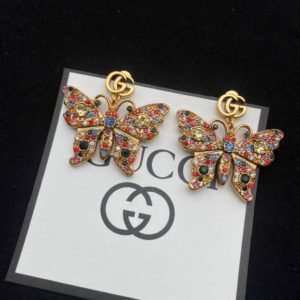 Aretes GG Mariposa con Zirconia Colores